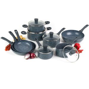 Russell Hobbs Cookware Pots & Pans Set Non-Stick 9 Piece Blue Marble Aluminium Russell Hobbs Cookware Pots & Pans Set Non-Stick 9 Piece Blue Marble Aluminium