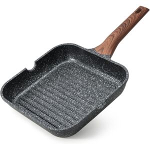 Kordisen Nonstick Griddle Pan For Induction Hob, 24cm Square Grill Pan For Indo Kordisen Nonstick Griddle Pan For Induction Hob, 24cm Square Grill Pan For Indo