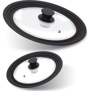 Anaeat Silicone Universal Lid For Pots, Pans And Skillets - Tempered Glass Cove Anaeat Silicone Universal Lid For Pots, Pans And Skillets - Tempered Glass Cove