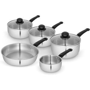 Swan Cookware Set Townhouse Saucepan Frying Pan Glass Lid Stainless Steel 5pcs Swan Cookware Set Townhouse Saucepan Frying Pan Glass Lid Stainless Steel 5pcs