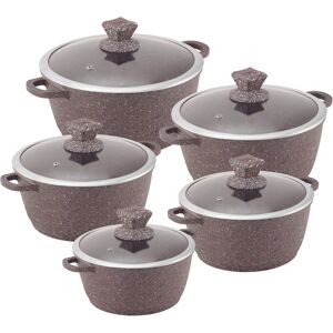 Sq Professional Nessa Ghadeer Brown 5pc Nonstick Die-Cast Induction Stockpot Set Sq Professional Nessa Ghadeer Brown 5pc Nonstick Die-Cast Induction Stockpot Set