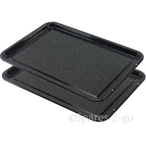 Universal Large Vitreous Enamel Shallow Oven Baking Tray Sheet Raised Non Stick Pan X 2 Universal Large Vitreous Enamel Shallow Oven Baking Tray Sheet Raised Non Stick Pan X 2
