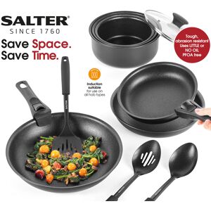 Salter 14 Pc Cookware Clip Set Fry Pan Detachable Handles Saucepan Stackable Salter 14 Pc Cookware Clip Set Fry Pan Detachable Handles Saucepan Stackable