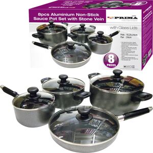 Bargains-Galore 8pc Aluminium Non Stick Cooking Pan Saucepan Pot Set Cookware Casserole Stock Bargains-Galore 8pc Aluminium Non Stick Cooking Pan Saucepan Pot Set Cookware Casserole Stock
