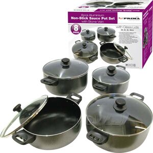 Bargains-Galore 8pc Aluminium Non Stick Cooking Pan Saucepan Pot Set Cookware Casserole Stock Bargains-Galore 8pc Aluminium Non Stick Cooking Pan Saucepan Pot Set Cookware Casserole Stock