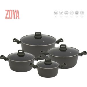 Sq Professional Zoya Stockpot Set 4pc Induction Casserole 20-24-28-32cm -Ash Sq Professional Zoya Stockpot Set 4pc Induction Casserole 20-24-28-32cm -Ash