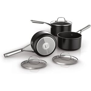 Ninja C13000uk Zerostick Essentials 3-Piece Saucepan Set & Glass Lids Black Ninja C13000uk Zerostick Essentials 3-Piece Saucepan Set & Glass Lids Black