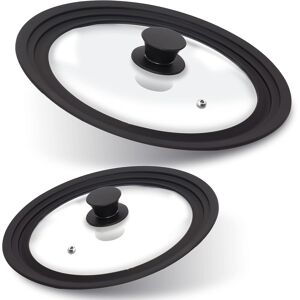 Anaeat Silicone Universal Lid For Pots, Pans And Skillets - Tempered Glass Cove Anaeat Silicone Universal Lid For Pots, Pans And Skillets - Tempered Glass Cove