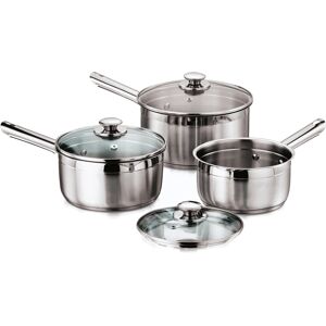 Bargains-Galore 6pc Stainless Steel Cookware Saucepan Pan Pot Set Kitchen Glass Lid Set Bargains-Galore 6pc Stainless Steel Cookware Saucepan Pan Pot Set Kitchen Glass Lid Set