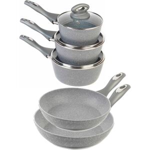 Salter 3 Piece Pan Set Marblestone Collection With 20cm And 24cm Frying Pans Salter 3 Piece Pan Set Marblestone Collection With 20cm And 24cm Frying Pans