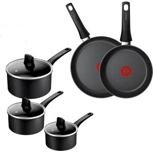 Tefal Titanium Stone Induction Non-Stick 5pc Set: Saucepans Frying Pans E105s545 Tefal Titanium Stone Induction Non-Stick 5pc Set: Saucepans Frying Pans E105s545