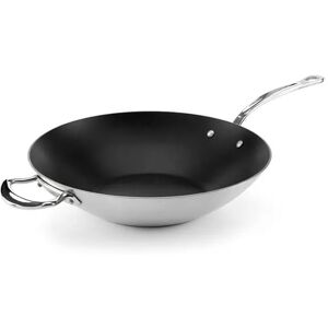 Samuel Groves Samuel Groves Non-Stick Stainless Steel Triply 32cm Wok - Wok Samuel Groves Samuel Groves Non-Stick Stainless Steel Triply 32cm Wok - Wok