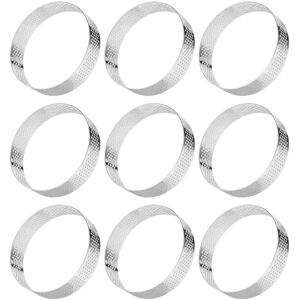 Sodial 4x(10 Pcs Circular Stainless Steel Tart Tower Pie Cake Mould Baking Tools4338 Sodial 4x(10 Pcs Circular Stainless Steel Tart Tower Pie Cake Mould Baking Tools4338
