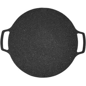 2x(35cm Thick Cast Iron Frying Pan Flat Pancake Griddle Non-Stick Bbq Grill4559 2x(35cm Thick Cast Iron Frying Pan Flat Pancake Griddle Non-Stick Bbq Grill4559