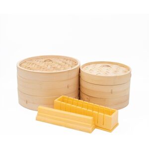 Kitchencraft World Of Flavours Set Oriental Bamboo Steamer And Sushi Maker Kitchencraft World Of Flavours Set Oriental Bamboo Steamer And Sushi Maker