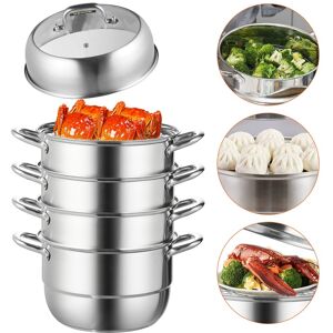 Vevor 30cm Stainless Steel Food Steamer Set Glass Lid 5 Tiers Kitchen Pan Cookware Vevor 30cm Stainless Steel Food Steamer Set Glass Lid 5 Tiers Kitchen Pan Cookware