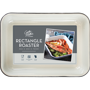 Inswarehouse Large Heavy-Duty Enamel Roaster Pan Rectangular Bakeware For Roasting Meat & Veg Inswarehouse Large Heavy-Duty Enamel Roaster Pan Rectangular Bakeware For Roasting Meat & Veg