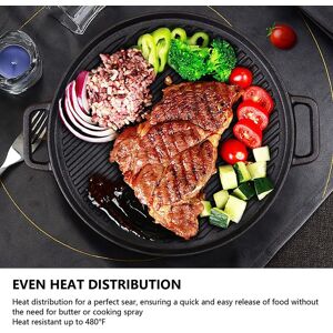 31cm Cast Iron Griddle Reversible Dual Handle Ribbed Round Cast Iron Frying Sg 31cm Cast Iron Griddle Reversible Dual Handle Ribbed Round Cast Iron Frying Sg
