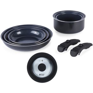 Russell Hobbs Smart Clip Pan Set 8-Piece Ceramic Non-Stick, Induction, Navy Blue Russell Hobbs Smart Clip Pan Set 8-Piece Ceramic Non-Stick, Induction, Navy Blue