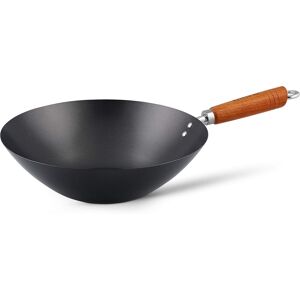 Ken Hom Carbon Steel Wok, Non-Stick 31cm, Classic, Non-Induction/wooden Handle/ Ken Hom Carbon Steel Wok, Non-Stick 31cm, Classic, Non-Induction/wooden Handle/