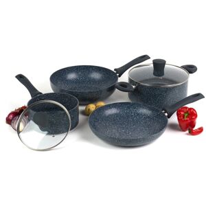 Russell Hobbs Cookware Pot Pan Set 4 Piece Non-Stick Blue Marble 20/24/28 Cm Russell Hobbs Cookware Pot Pan Set 4 Piece Non-Stick Blue Marble 20/24/28 Cm