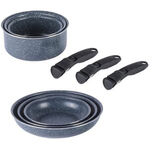 Russell Hobbs Smart Clip 9-Piece Frying Pan & Saucepan Set 16/18/20cm Non-Stick Russell Hobbs Smart Clip 9-Piece Frying Pan & Saucepan Set 16/18/20cm Non-Stick