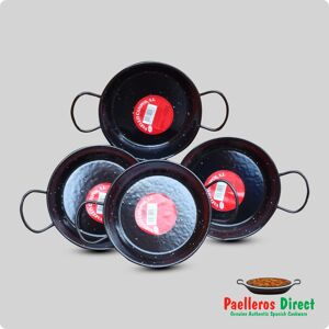 Vaello Campos S.L Set Of 4 X 15cm Enamelled Paella Pans / Tapas Dishes Vaello Campos S.L Set Of 4 X 15cm Enamelled Paella Pans / Tapas Dishes