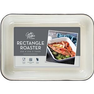 Hollixon Rectangle Enamel Roaster Oven Baking Tray Meat Roasting Dish Cookware Pan Hollixon Rectangle Enamel Roaster Oven Baking Tray Meat Roasting Dish Cookware Pan