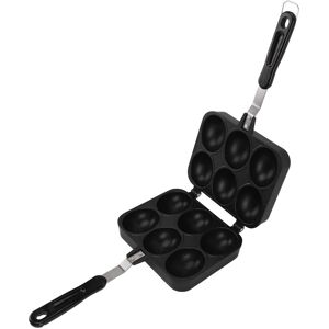 (Black)Double Sided Takoyaki Grill Pan 6 Holes Nonstick Takoyaki Grill Pan Ki Jy (Black)Double Sided Takoyaki Grill Pan 6 Holes Nonstick Takoyaki Grill Pan Ki Jy