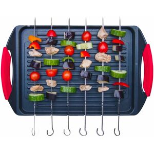 Jean Patrique High Quality Cast Aluminium Griddle Pan - 6 Skewers Non-Stick Bbq Cooking Grill Jean Patrique High Quality Cast Aluminium Griddle Pan - 6 Skewers Non-Stick Bbq Cooking Grill