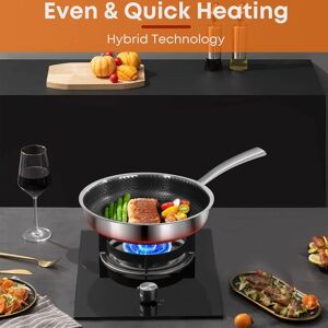 Stainless Steel Skillet Universal 316 Stainless Steel Frying Pan Prevents Stick Stainless Steel Skillet Universal 316 Stainless Steel Frying Pan Prevents Stick