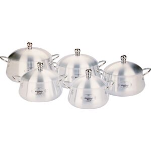 Bargains-Galore 10pc Belly Aluminium Kitchen Cooking Pan Saucepan Pot Set Lid Cookware Stock Bargains-Galore 10pc Belly Aluminium Kitchen Cooking Pan Saucepan Pot Set Lid Cookware Stock