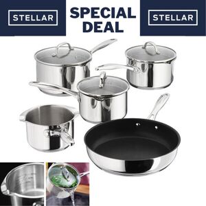 Stellar Labs Stellar 7000 Saucepan Set 5 Piece Draining Non-Stick Frying Pan Induction S7c1d Stellar Labs Stellar 7000 Saucepan Set 5 Piece Draining Non-Stick Frying Pan Induction S7c1d