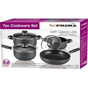 Bargains-Galore 7pc Non Stick Frying Wok Cookware Pan Pot Set Glass Lid Kitchen Casserole Fry Bargains-Galore 7pc Non Stick Frying Wok Cookware Pan Pot Set Glass Lid Kitchen Casserole Fry