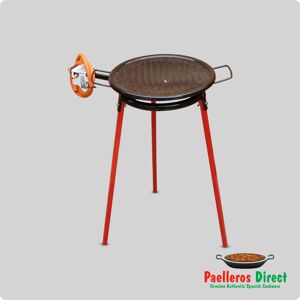 Vaello Campos S.L 36cm Lightweight Enamelled Bbq Griddle & 30cm Gas Burner Kit / Set - Square Legs Vaello Campos S.L 36cm Lightweight Enamelled Bbq Griddle & 30cm Gas Burner Kit / Set - Square Legs