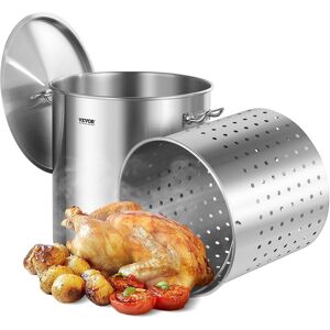 Vevor 84qt Stainless Steel Stockpot Cooking Kitchen Sauce Pot With Basket Lid Vevor 84qt Stainless Steel Stockpot Cooking Kitchen Sauce Pot With Basket Lid