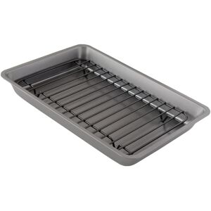 Chef Pomodoro Nonstick Carbon Steel Small Roasting Pan Roaster With Flat Rack, Chef Pomodoro Nonstick Carbon Steel Small Roasting Pan Roaster With Flat Rack,