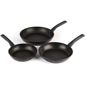 Progress Black 3 Piece Non Stick Frying Pan Set 20cm 24cm 28cm Suitable For All Hobs Progress Black 3 Piece Non Stick Frying Pan Set 20cm 24cm 28cm Suitable For All Hobs