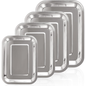 Aselected Bake Tray Set Of 4 Essentials Stainless Steel Baking And Roasting Pan Set, 4 Dif Aselected Bake Tray Set Of 4 Essentials Stainless Steel Baking And Roasting Pan Set, 4 Dif