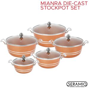 Sq Professional Mianra Seramiq Stockpot Set 5pc Copper -4925 Sq Professional Mianra Seramiq Stockpot Set 5pc Copper -4925