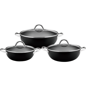 Royal Cuisine 3-Piece Non-Stick Wok Pan Set (24cm, 28cm, 32cm), Perfect Sleek Design Cookware Royal Cuisine 3-Piece Non-Stick Wok Pan Set (24cm, 28cm, 32cm), Perfect Sleek Design Cookware
