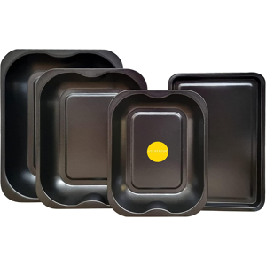 Generic 4-Pack Baking Trays Set Black Large Medium Small Baking Trays Generic 4-Pack Baking Trays Set Black Large Medium Small Baking Trays