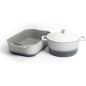 Masterclass Cast Aluminium Cookware Set - Grey Ombre - 4L Casserole, 34cm Roasting Pan - Cookware Set Masterclass Cast Aluminium Cookware Set - Grey Ombre - 4L Casserole, 34cm Roasting Pan - Cookware Set