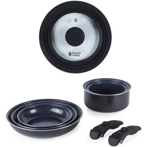 Russell Hobbs Smart Clip 9-Piece Frying Pan & Saucepan Set 20/24/28cm Non-Stick Russell Hobbs Smart Clip 9-Piece Frying Pan & Saucepan Set 20/24/28cm Non-Stick