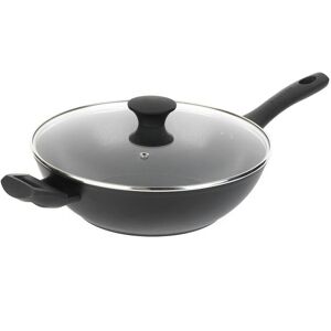 Salter 28cm Geo Hex Non Stick Forge Aluminium Cookling Kitchen Wok And Glass Lid Salter 28cm Geo Hex Non Stick Forge Aluminium Cookling Kitchen Wok And Glass Lid