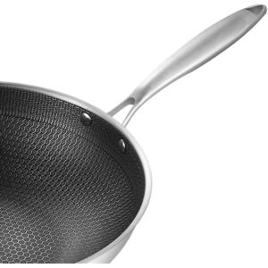 Stainless Steel Wok Three-Layer Steel Uncoated 34cm410 (Without Lid And Ears) Stainless Steel Wok Three-Layer Steel Uncoated 34cm410 (Without Lid And Ears)