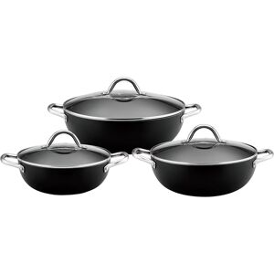Royal Cuisine 3-Piece Non-Stick Wok Pan Set – 24cm, 28cm & 32cm – Sleek Durable Cookware Kitch Royal Cuisine 3-Piece Non-Stick Wok Pan Set – 24cm, 28cm & 32cm – Sleek Durable Cookware Kitch
