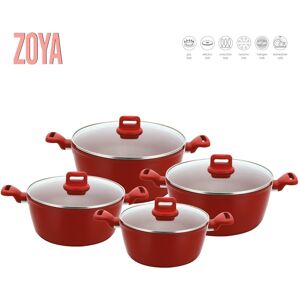 Sq Professional Zoya Stockpot Set 4pc Induction Casserole 20-24-28-32cm -Red Sq Professional Zoya Stockpot Set 4pc Induction Casserole 20-24-28-32cm -Red