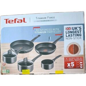 New Tefal Titanium Force 5 Piece Non-Stick Coating Saucepans & Frying Pans Set New Tefal Titanium Force 5 Piece Non-Stick Coating Saucepans & Frying Pans Set