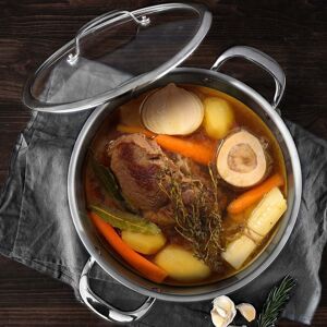 Masterpro Stainless Steel Stock Pot With Glass Lid 28cm Masterpro Stainless Steel Stock Pot With Glass Lid 28cm